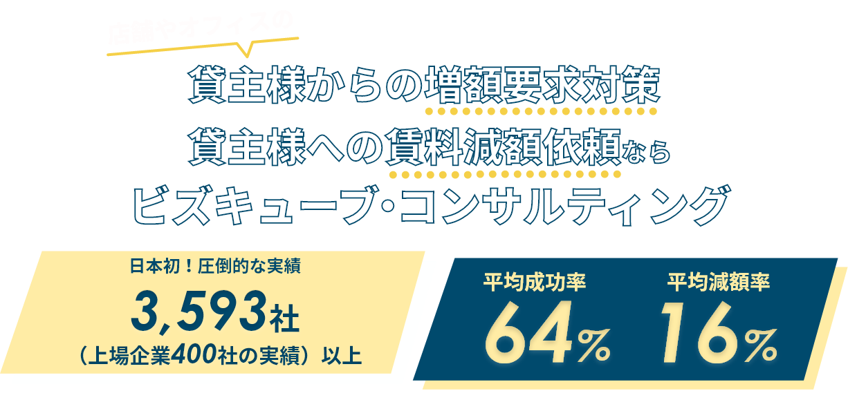 賃料減額・増額要求対策ならビズキューブ・コンサルティング