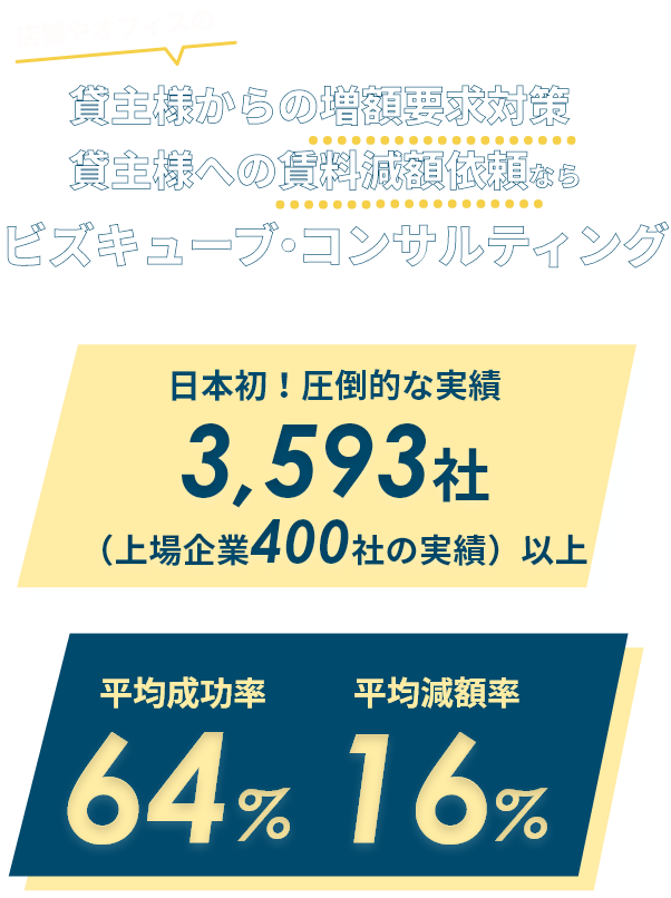 賃料減額・増額要求対策ならビズキューブ・コンサルティング